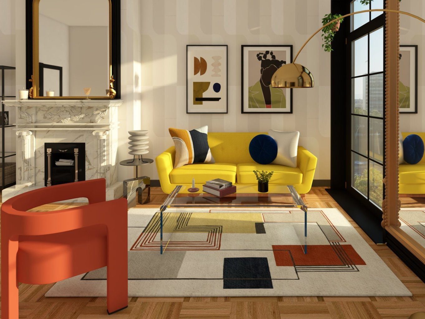 modern interior design, showcasing sleek furniture and a sophisticated color palette – part of Remi Odunsi's design portfolio.